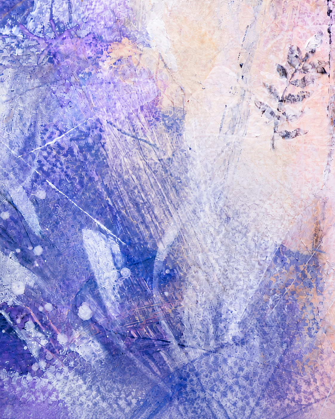 cuadro en tonos beige y morado